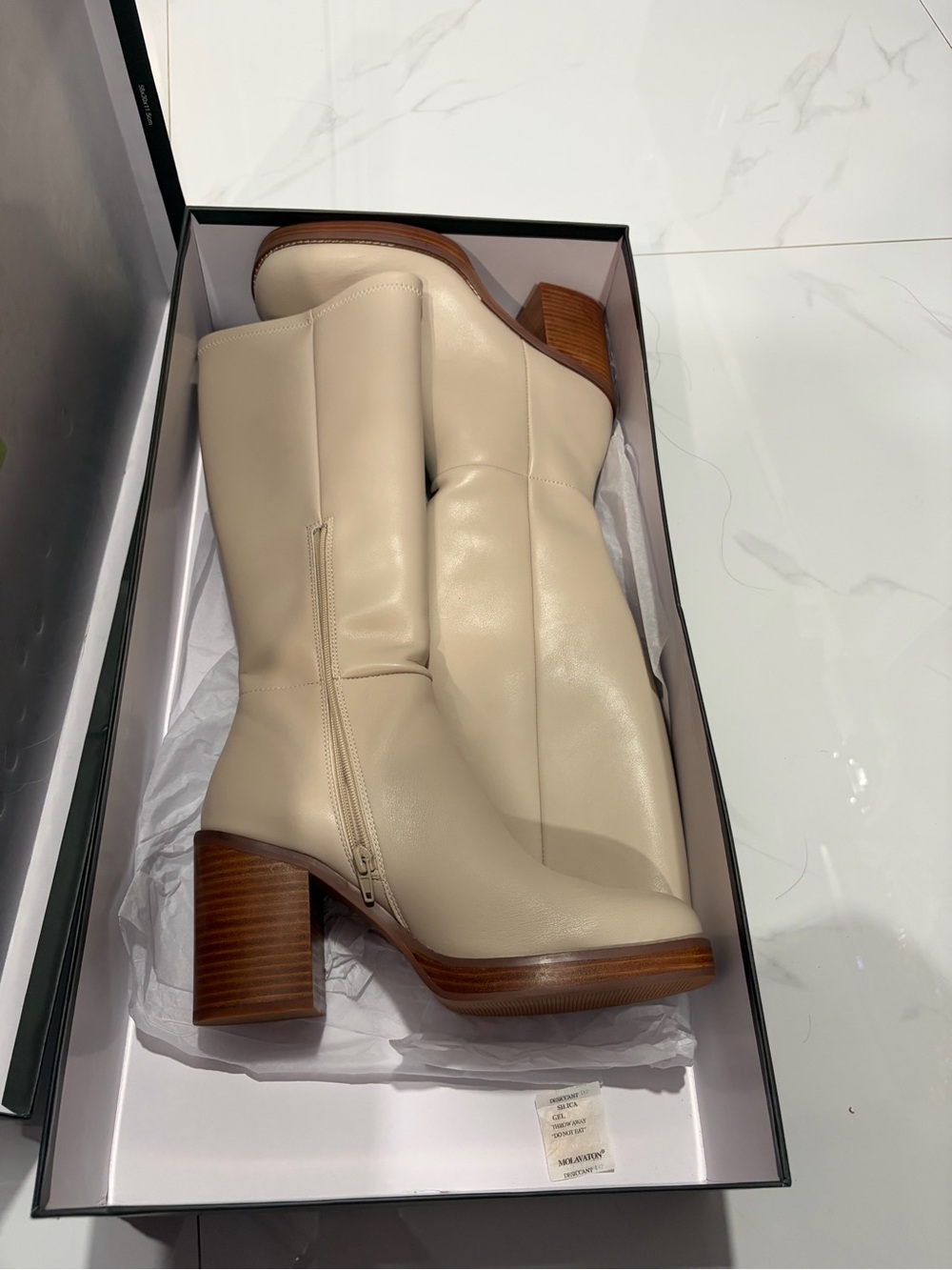 Free People Posh Ivory Stretch Nappa Knee High Boots Size 40 / US 10 NIB - Picture 1 of 3